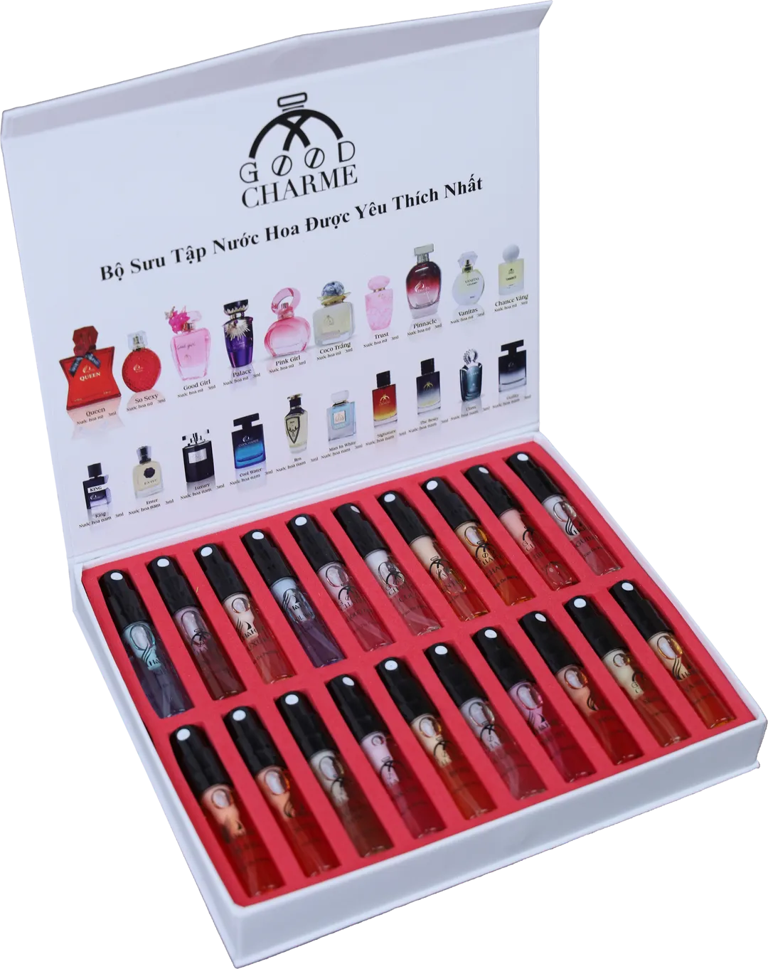 Bộ set 20 mùi nước hoa nam nữ Good Charme 3ml