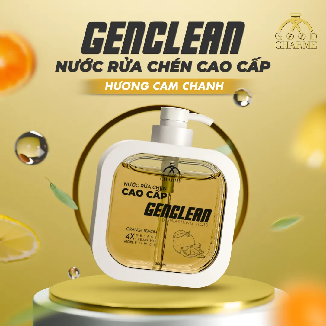 Nước Rửa Chén Cao Cấp GenClean Orange Lemon Fresh 500ml