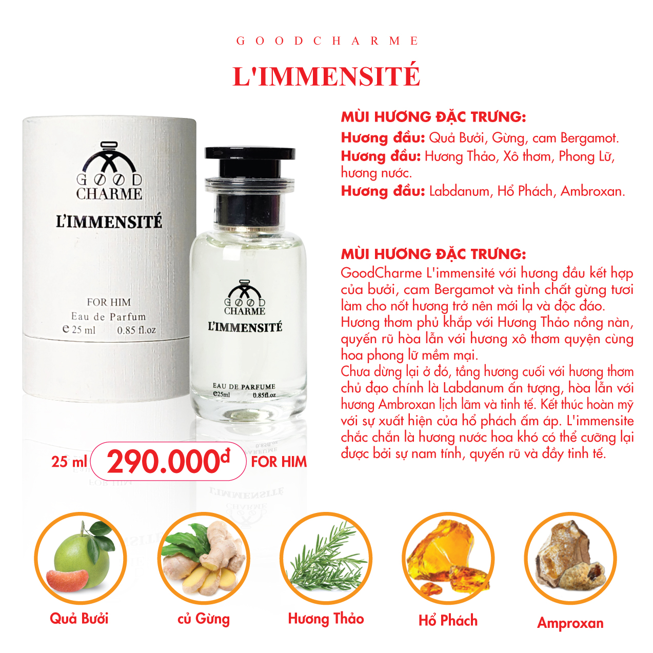 Nước hoa nam L'immensité GoodCharme 25ml