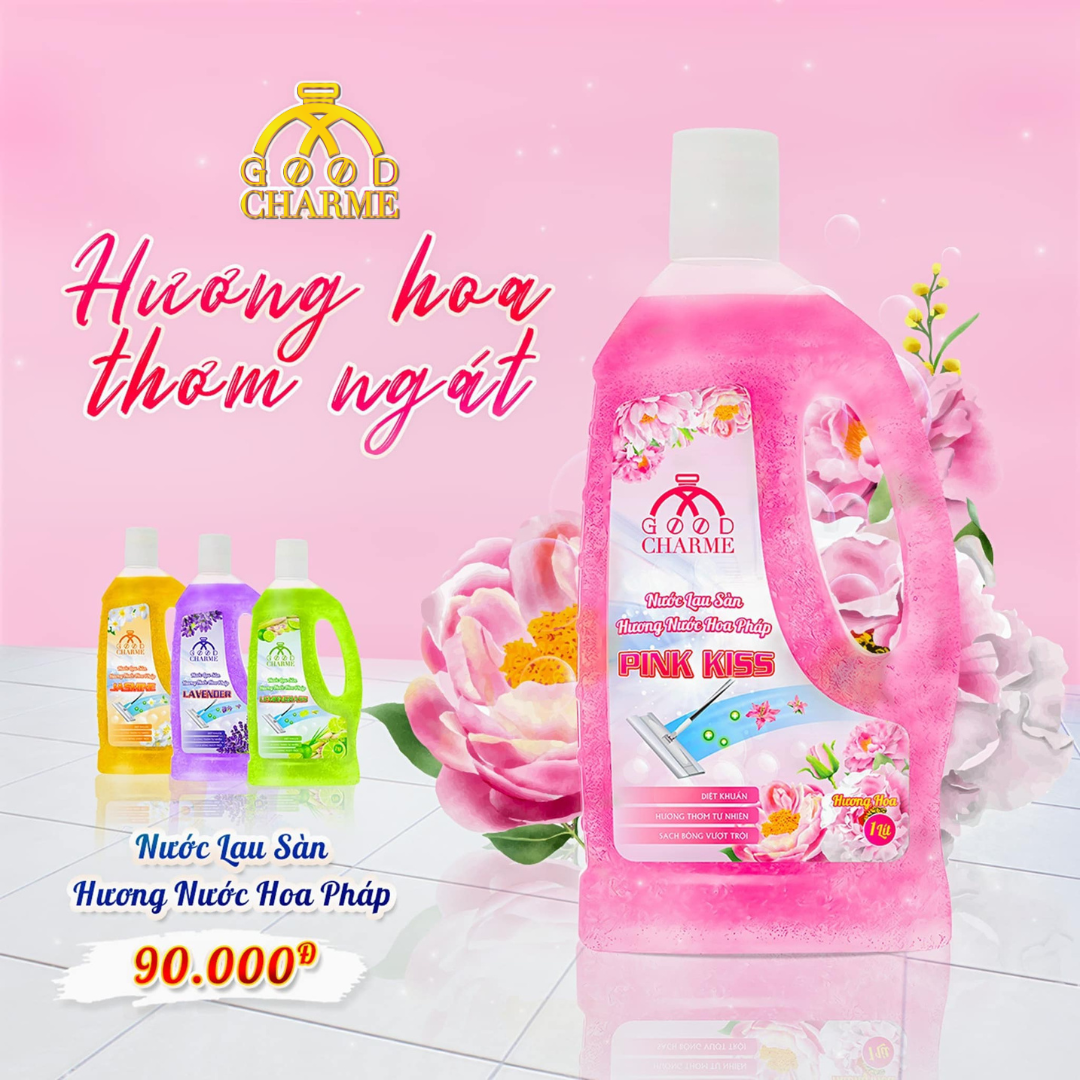 Nước Lau Sàn Hương Nước Hoa Pháp Pink Kiss Good Charme 1000ml