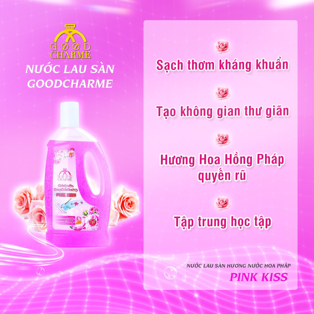 Nước Lau Sàn Hương Nước Hoa Pháp Pink Kiss Good Charme 1000ml